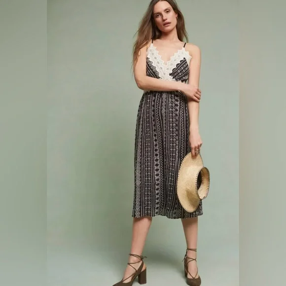 Anthropologie | Dresses | Nwt Anthropologie Embroidered Delphine Lace Slip  Dress By Eri Ali Size M | Poshmark